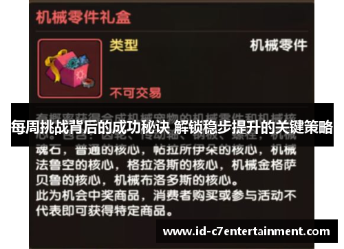 每周挑战背后的成功秘诀 解锁稳步提升的关键策略 每周挑战背后的成功秘诀 解锁稳步提升的关键策略