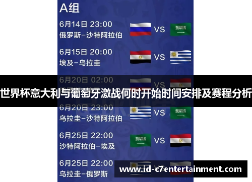 世界杯意大利与葡萄牙激战何时开始时间安排及赛程分析 世界杯意大利与葡萄牙激战何时开始时间安排及赛程分析